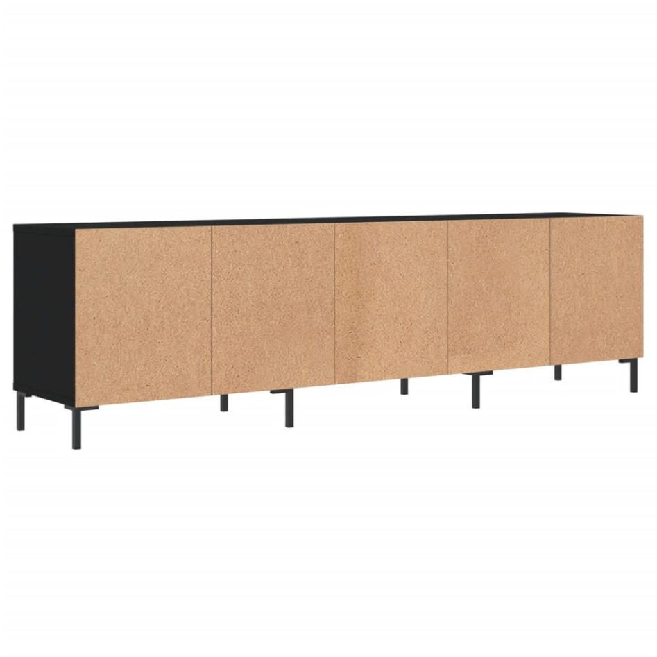 Mueble de TV madera contrachapada negro 150x30x44,5