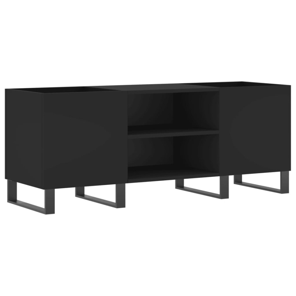 Mueble para discos madera contrachapada negro 121x38x48
