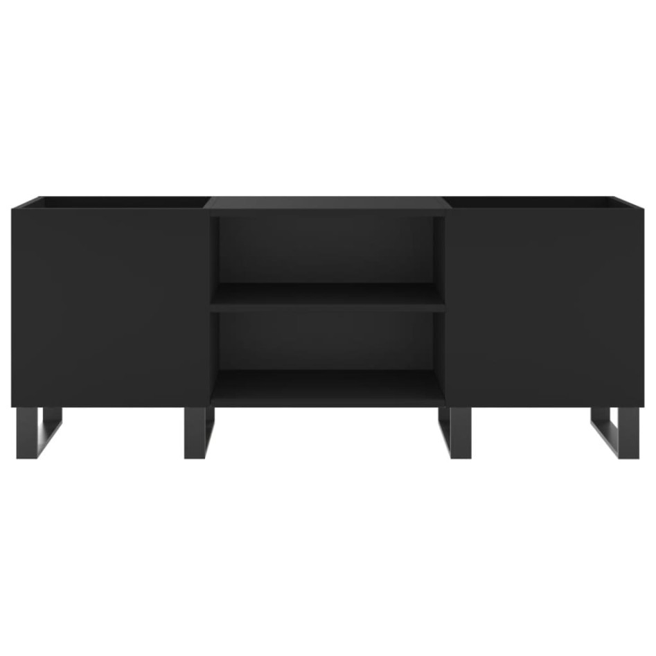 Mueble para discos madera contrachapada negro 121x38x48
