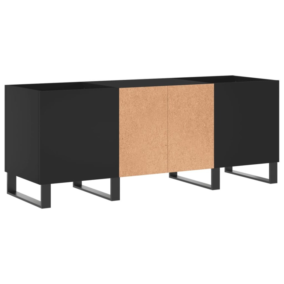 Mueble para discos madera contrachapada negro 121x38x48