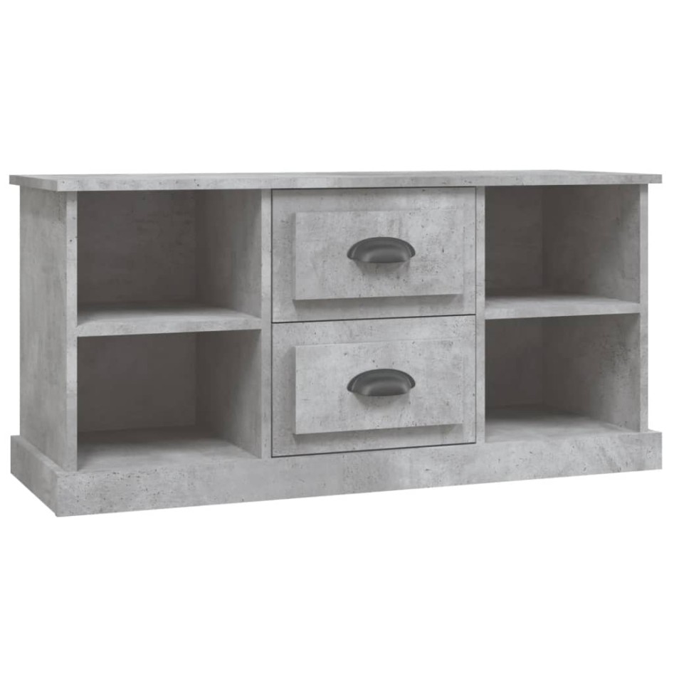 Mueble de TV madera contrachapada gris hormigón 99,5x35,5x48