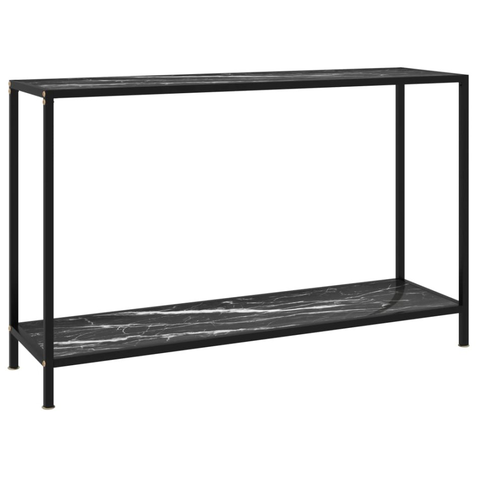 Mesa de consola negro vidrio templado 120x35x75