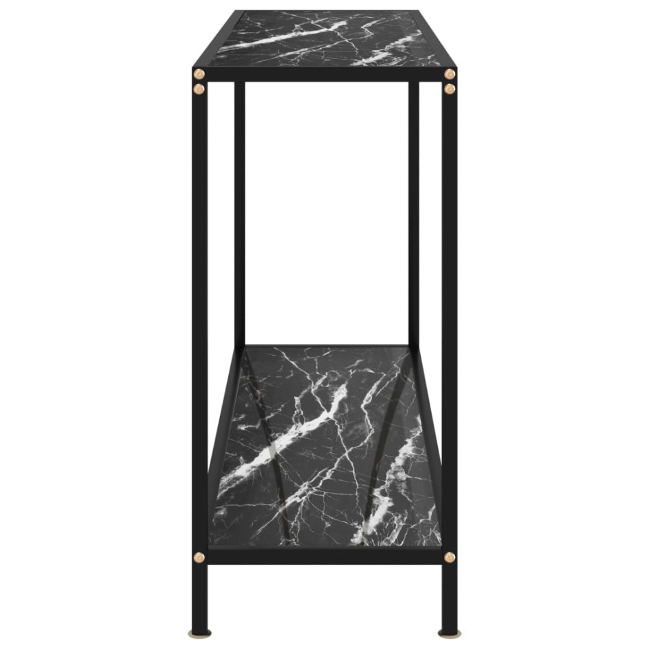 Mesa de consola negro vidrio templado 120x35x75
