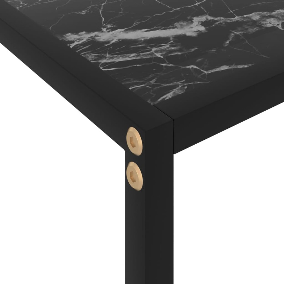 Mesa de consola negro vidrio templado 120x35x75