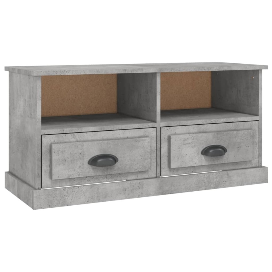 Mueble de TV madera contrachapada gris hormigón 93x35,5x45