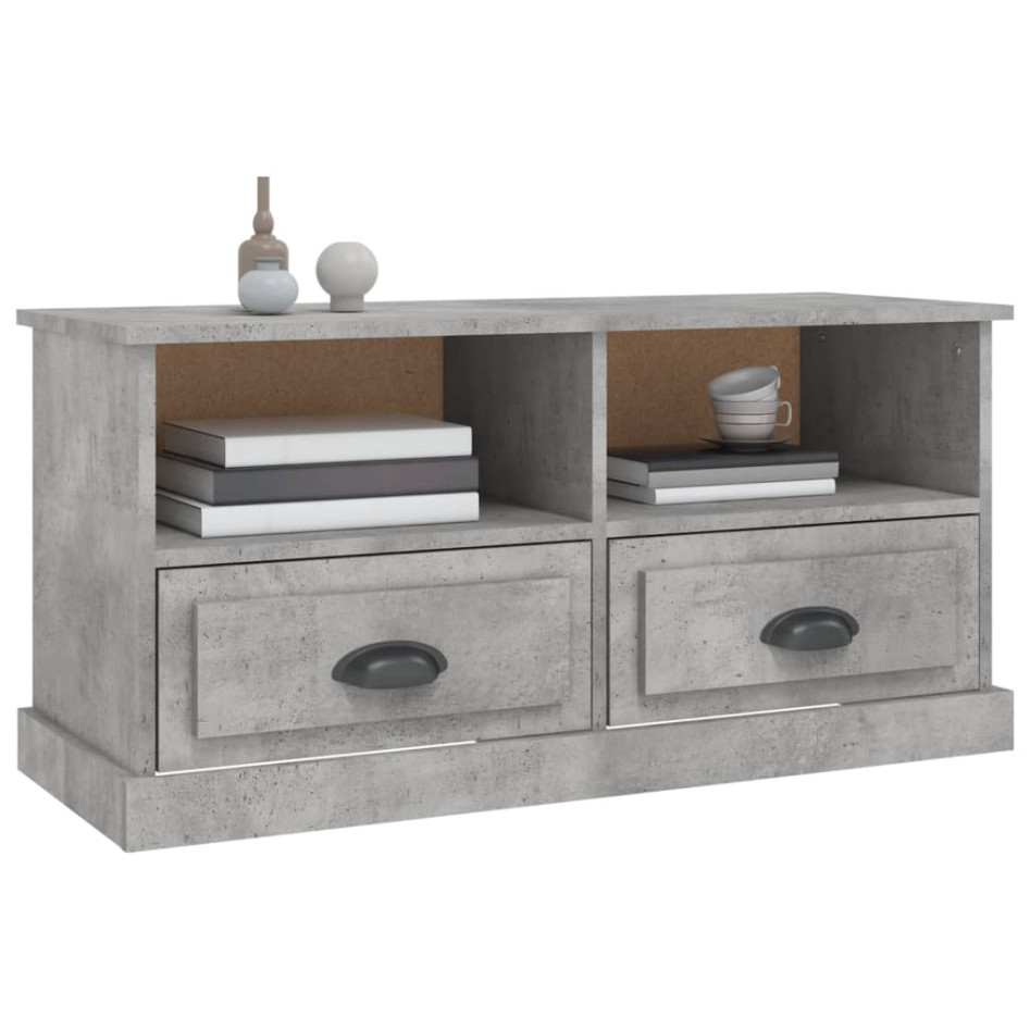 Mueble de TV madera contrachapada gris hormigón 93x35,5x45