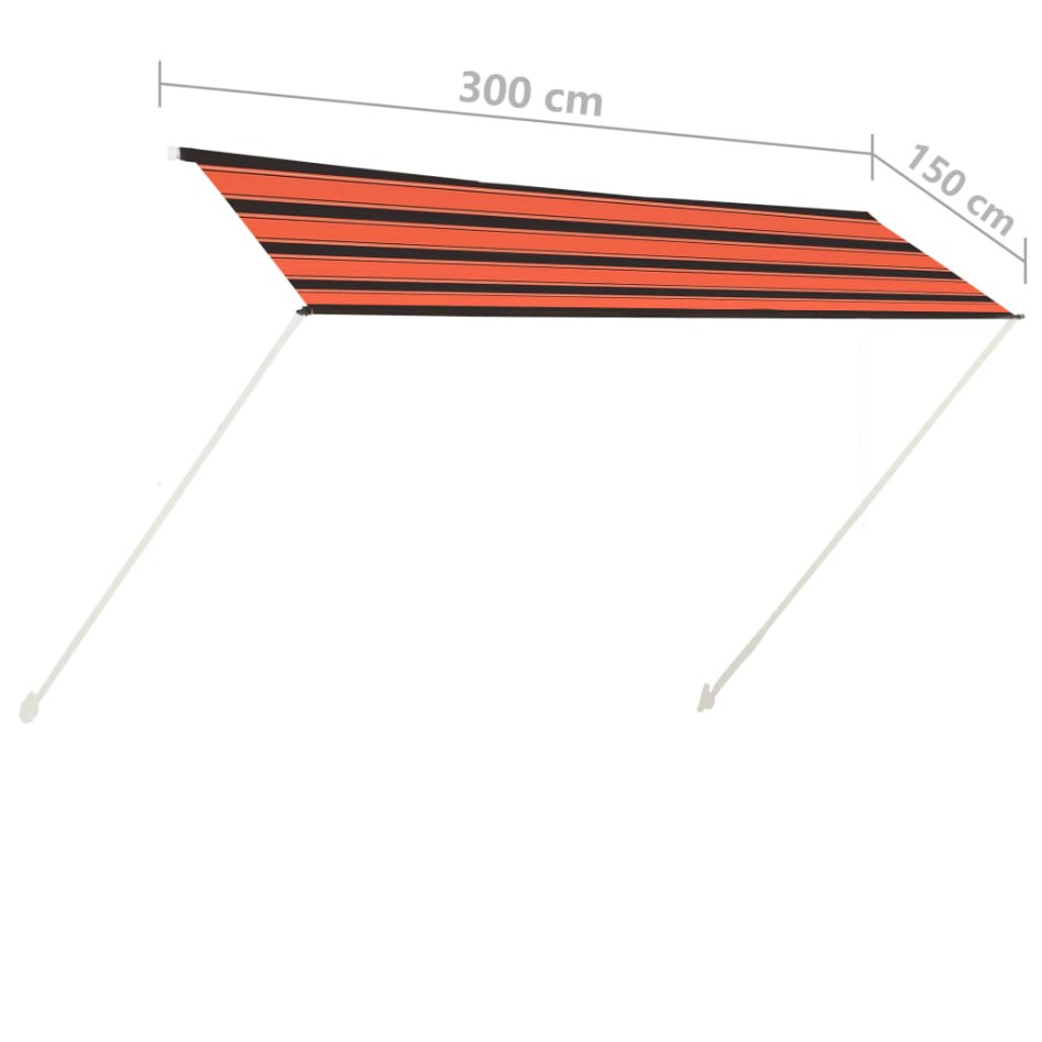 Toldo retráctil naranja y marrón 300x150