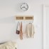 Perchero de pared madera contrachapada blanco y ratán