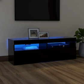 Mueble de TV con luces LED negro 120x35x40