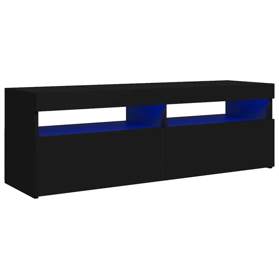 Mueble de TV con luces LED negro 120x35x40