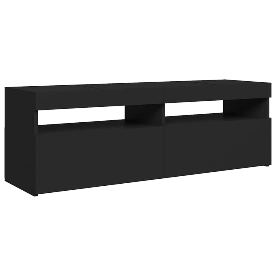 Mueble de TV con luces LED negro 120x35x40