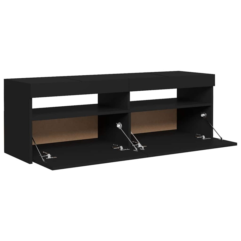 Mueble de TV con luces LED negro 120x35x40