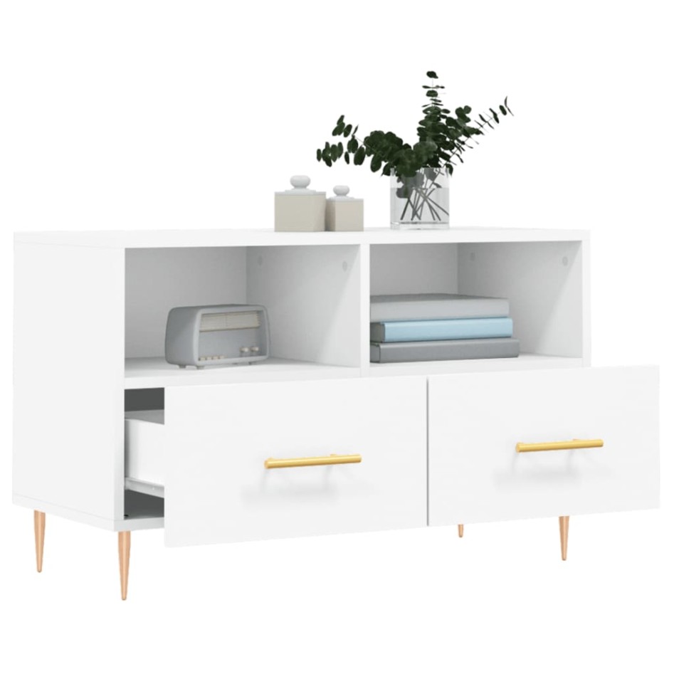 Mueble para TV madera contrachapada blanco 80x36x50