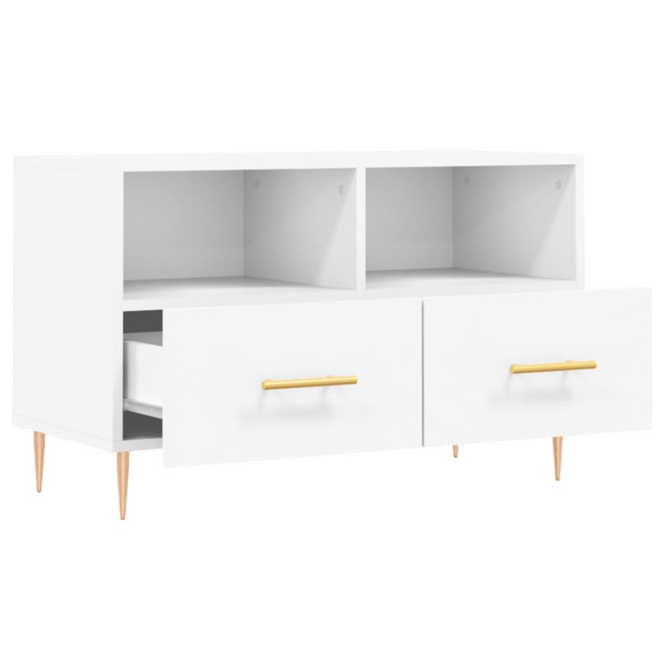 Mueble para TV madera contrachapada blanco 80x36x50