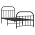 Estructura cama sin colchón con estribo metal negro 90x190