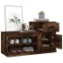Mueble zapatero madera contrachapada roble ahumado 100x42x60