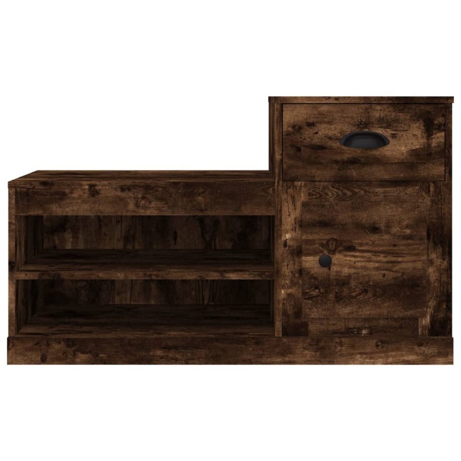 Mueble zapatero madera contrachapada roble ahumado 100x42x60