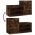 Mueble zapatero madera contrachapada roble ahumado 100x42x60