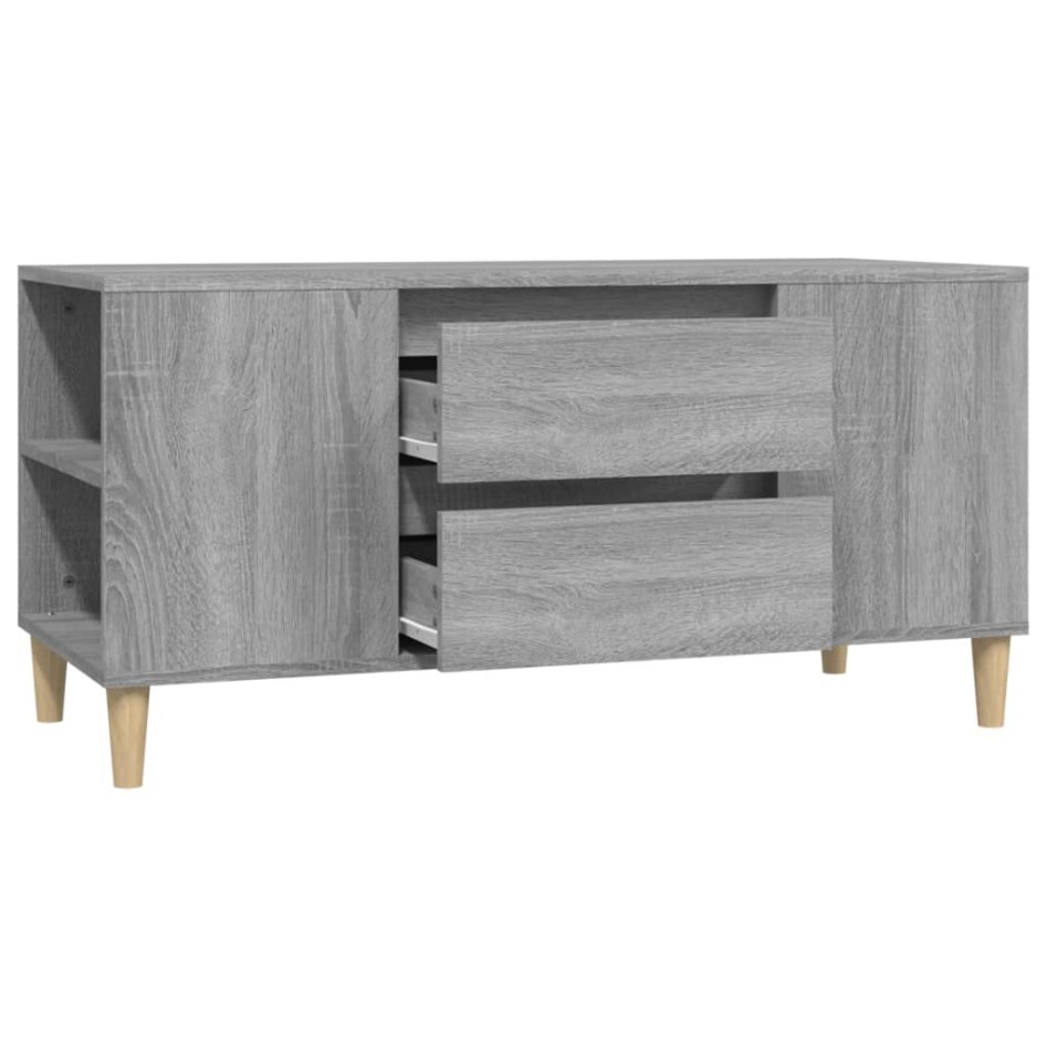 Mueble de TV madera contrachapada gris Sonoma 102x44,5x50