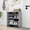 Mueble zapatero madera contrachapada gris hormigón 60x35x70 cm