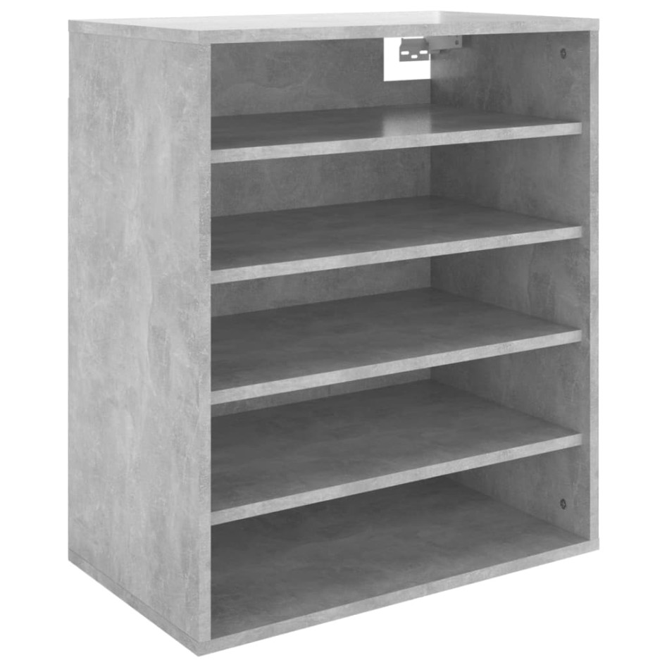 Mueble zapatero madera contrachapada gris hormigón 60x35x70
