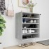 Mueble zapatero madera contrachapada gris hormigón 60x35x70