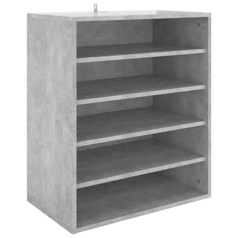 Mueble zapatero madera contrachapada gris hormigón 60x35x70