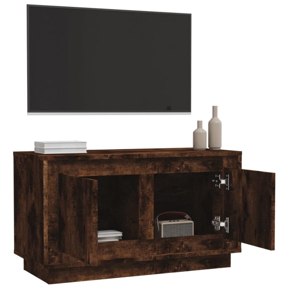 Mueble para TV madera contrachapada roble ahumado 80x35x45