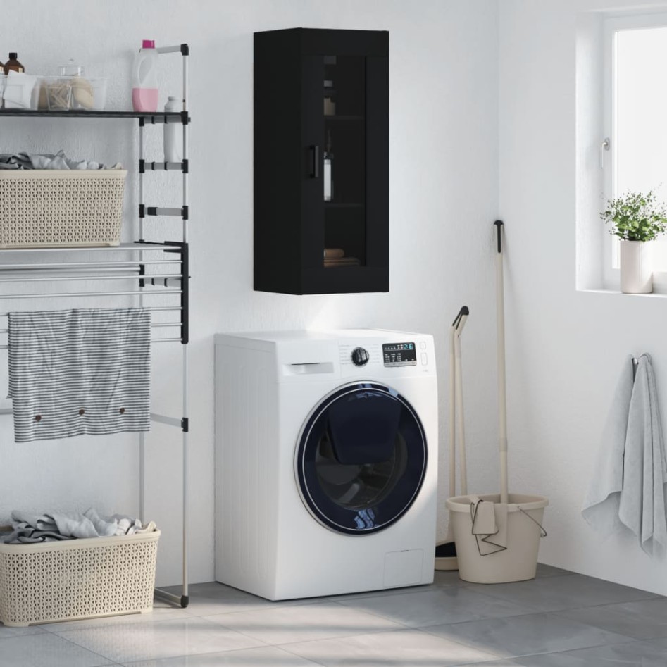 Armario de pared negro 34,5x34x90