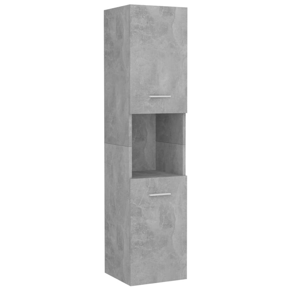 Armario de baño madera contrachapada gris hormigón 30x30x130