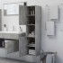 Armario de baño madera contrachapada gris hormigón 30x30x130