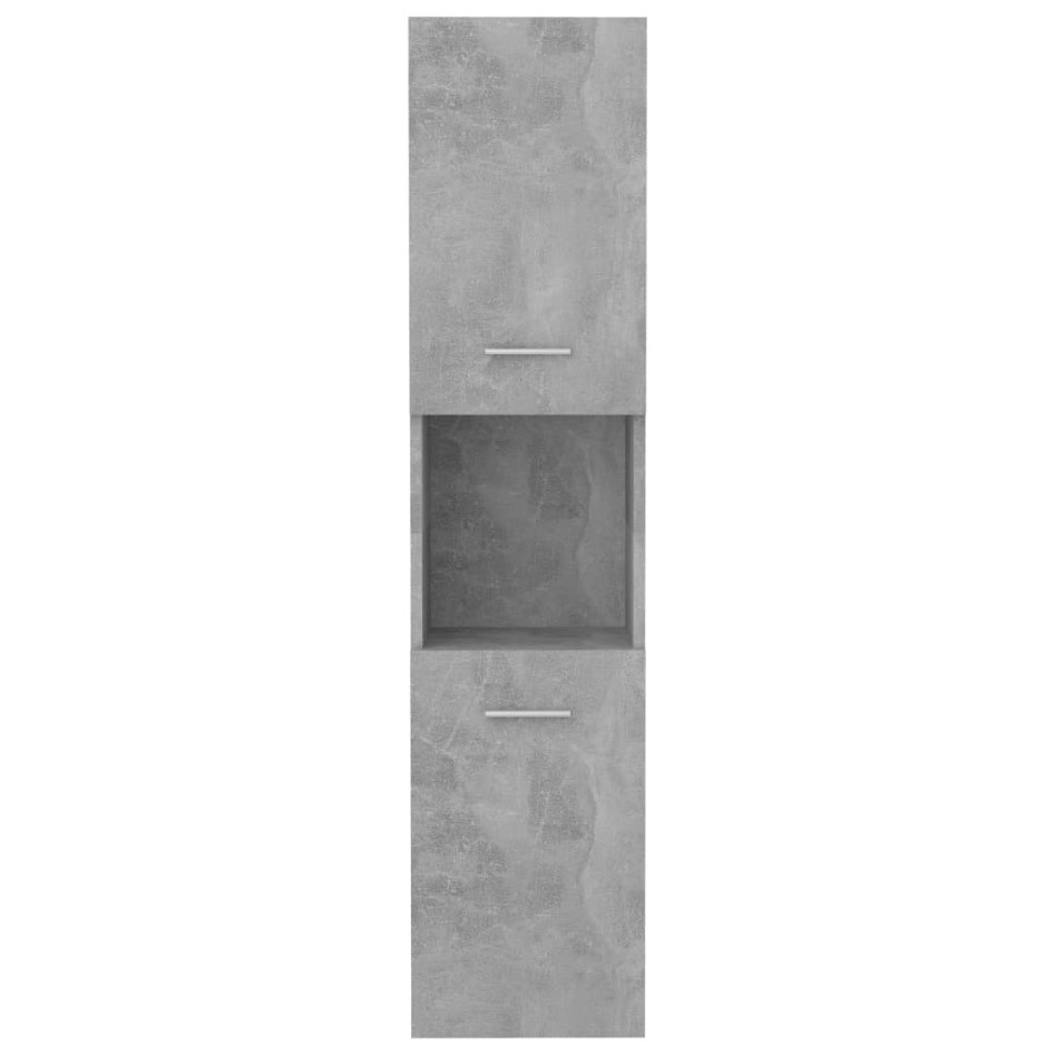 Armario de baño madera contrachapada gris hormigón 30x30x130