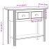 Mesa consola BODO madera maciza de pino blanco 91x35x74