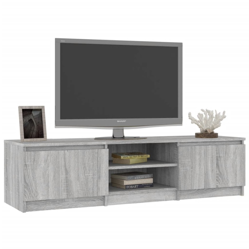 Mueble de TV madera contrachapada gris Sonoma 140x40x35,5