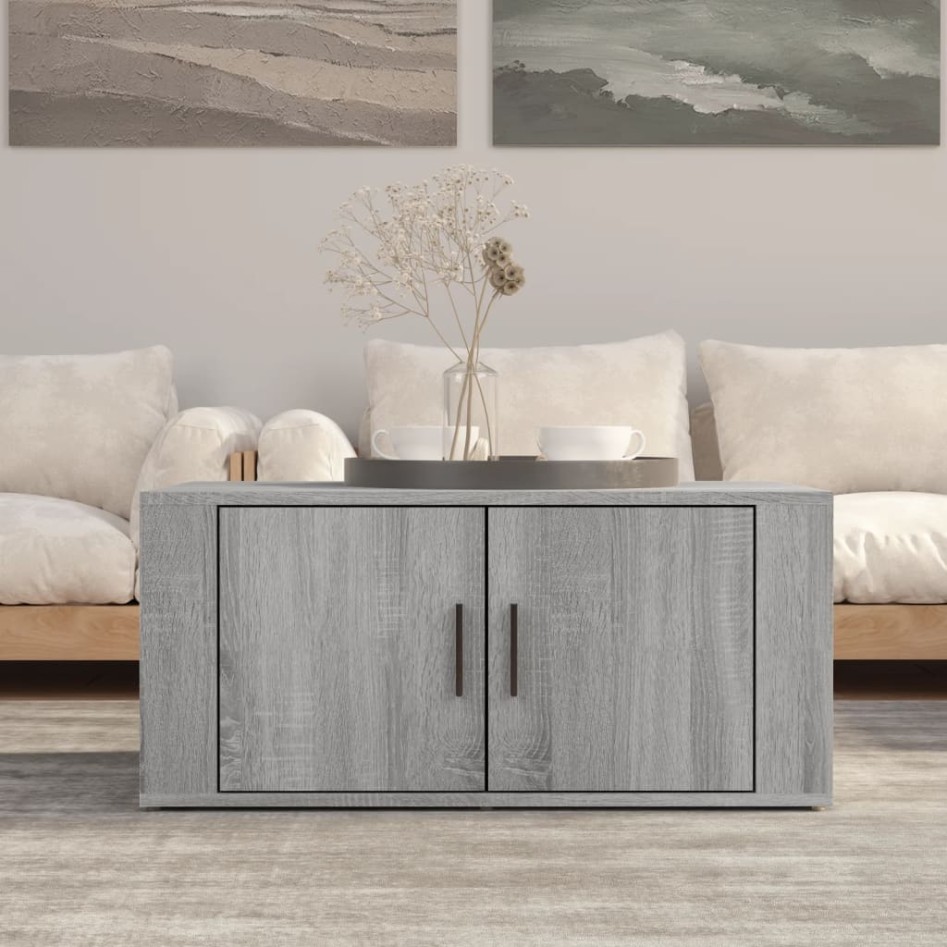 Mesa de centro madera contrachapada gris Sonoma 80x50x36