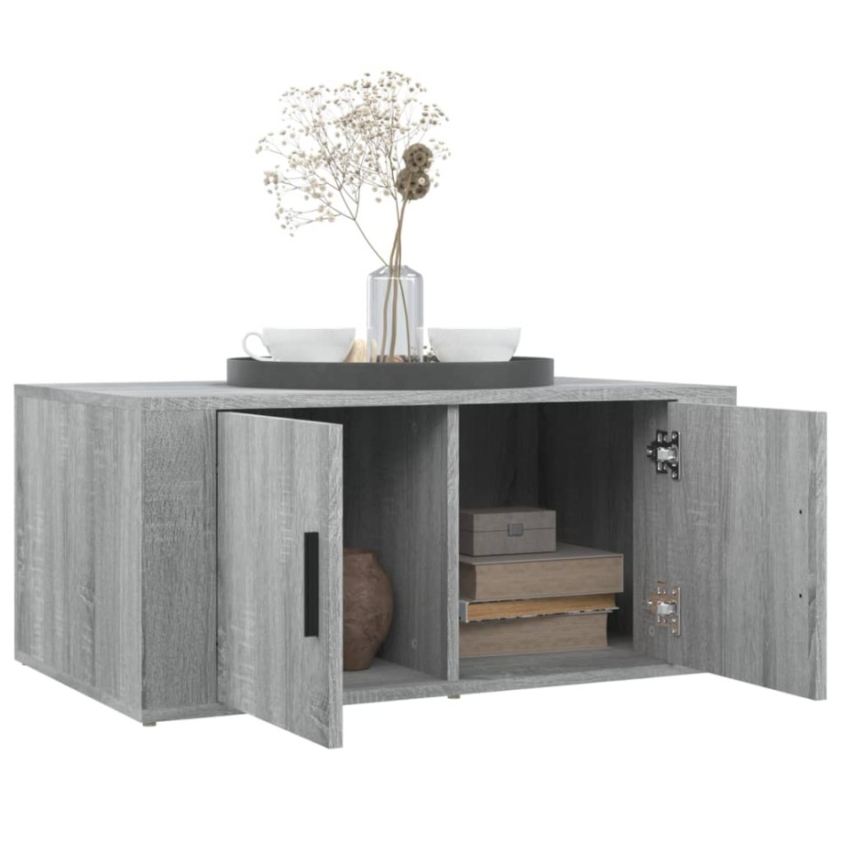 Mesa de centro madera contrachapada gris Sonoma 80x50x36