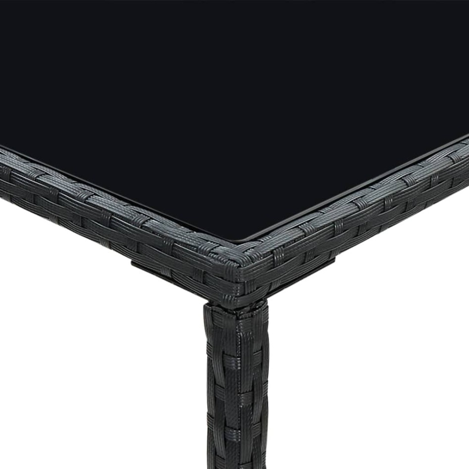 Mesa y taburetes altos jardín y cojines 3 pzas ratán PE