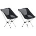 Sillas camping plegables 2 uds con bolsa aluminio 54x50x65