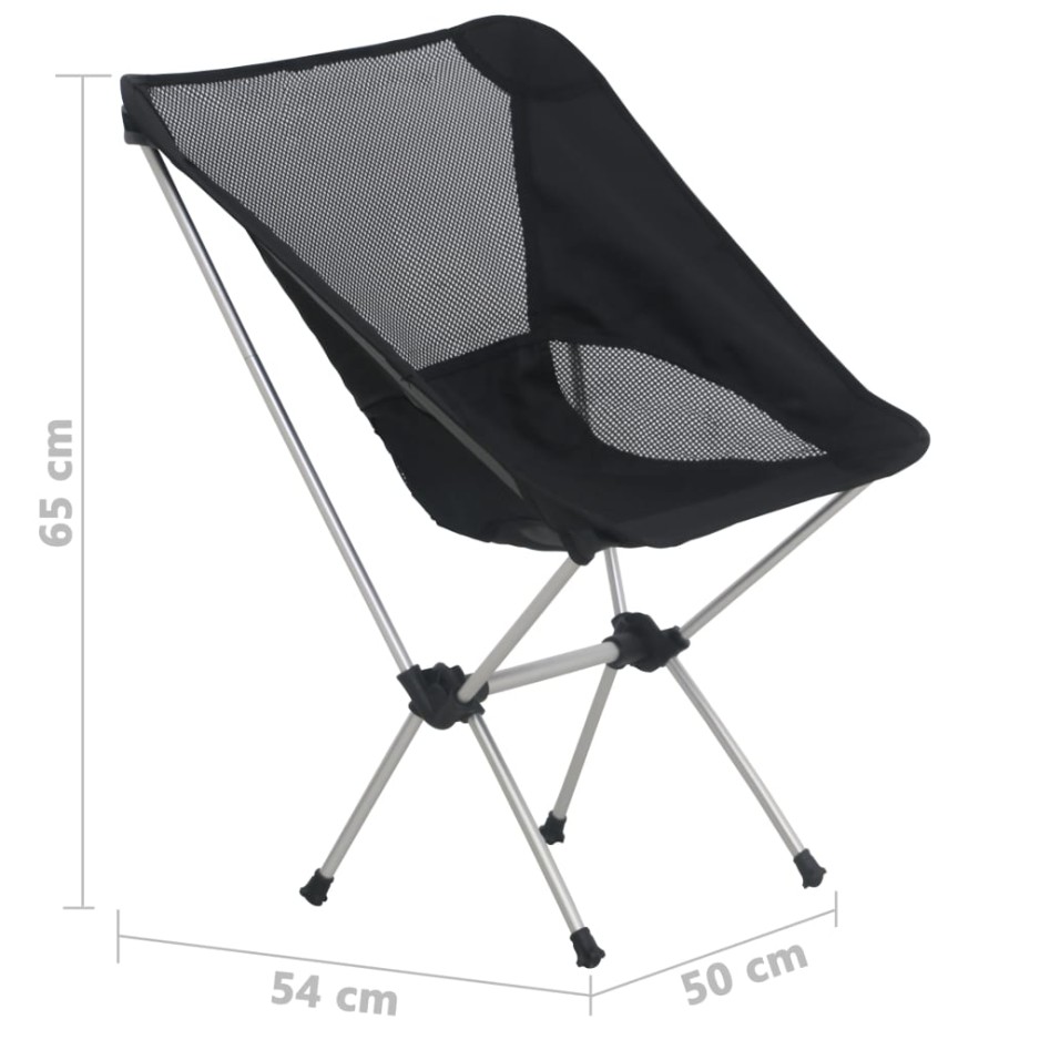 Sillas camping plegables 2 uds con bolsa aluminio 54x50x65