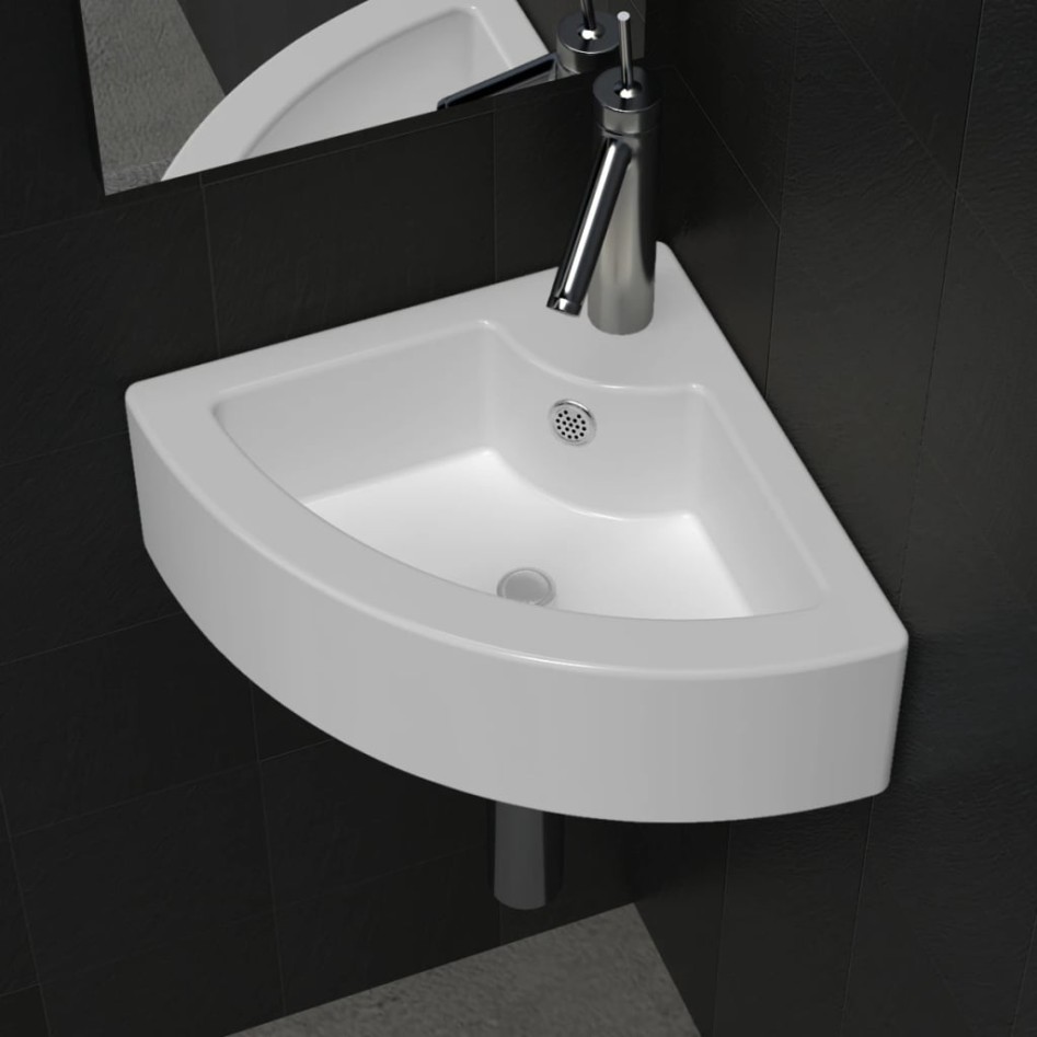 Lavabo con rebosadero blanco 45x32x12,5
