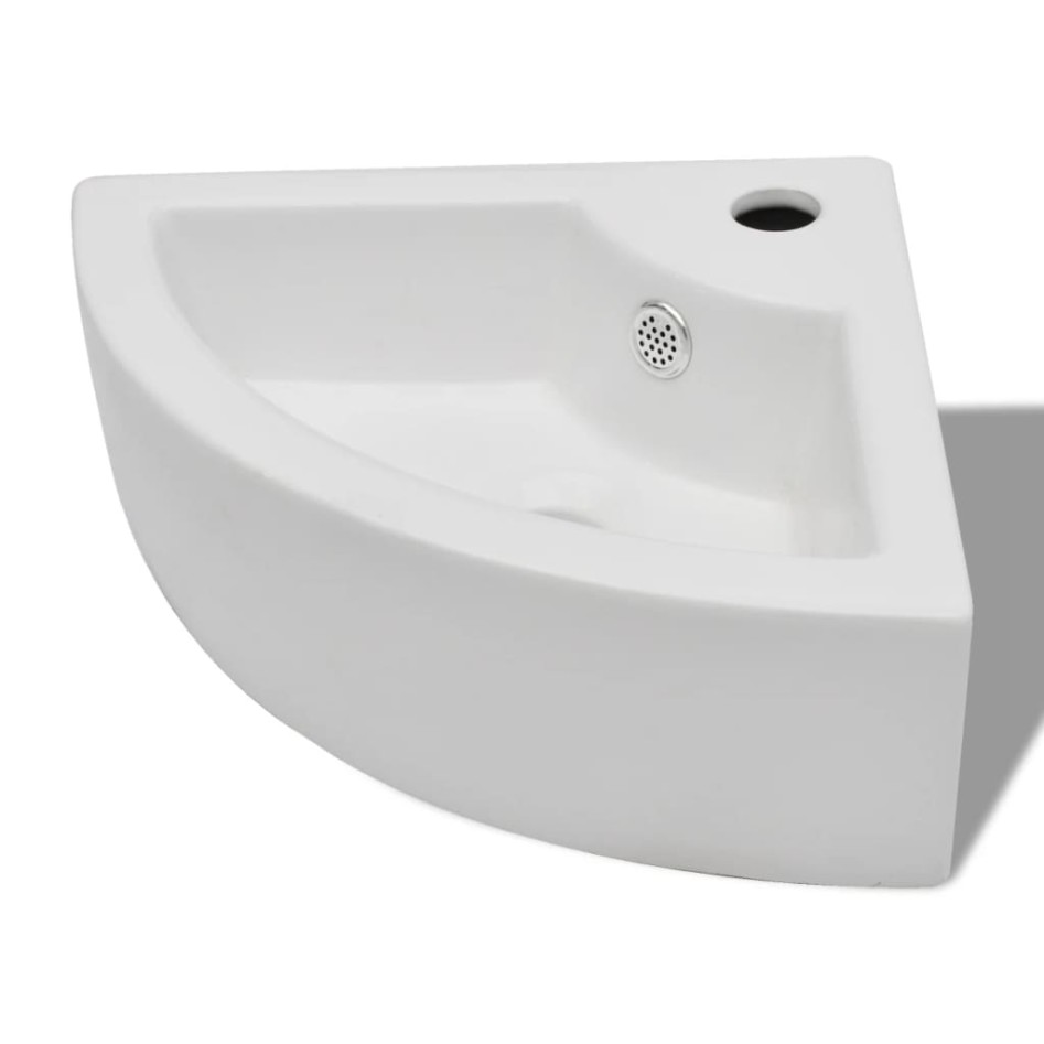 Lavabo con rebosadero blanco 45x32x12,5