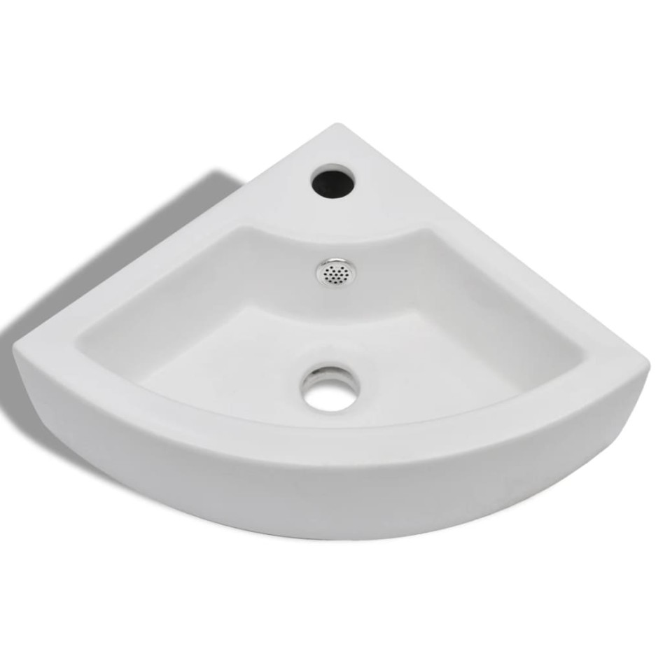Lavabo con rebosadero blanco 45x32x12,5