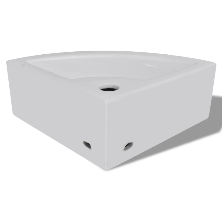 Lavabo con rebosadero blanco 45x32x12,5