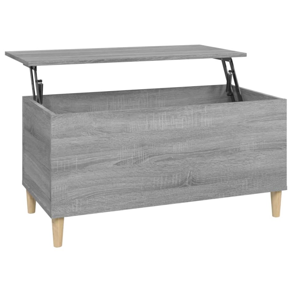 Mesa de centro madera contrachapada gris Sonoma 90x44,5x45