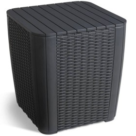 Keter Mesa auxiliar de jardín Luzon mimbre redondo color