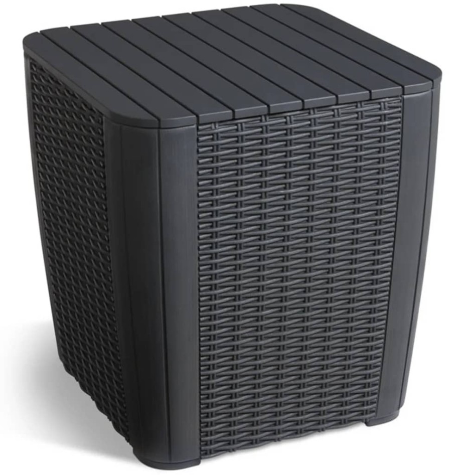 Keter Mesa auxiliar de jardín Luzon mimbre redondo color