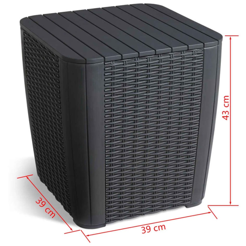 Keter Mesa auxiliar de jardín Luzon mimbre redondo color