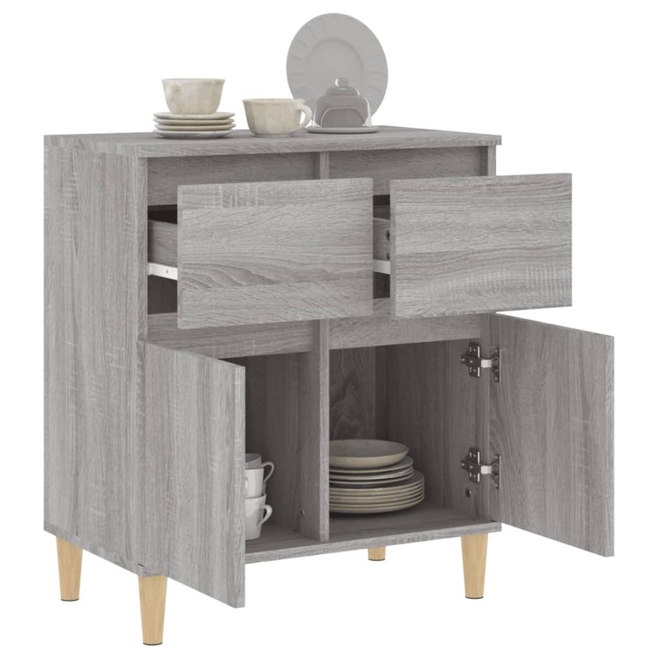 Aparador de madera contrachapada gris Sonoma 60x35x70