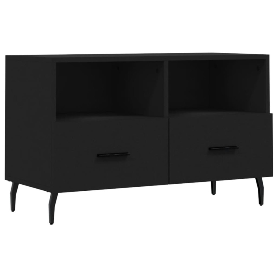 Mueble para TV madera contrachapada negro 80x36x50