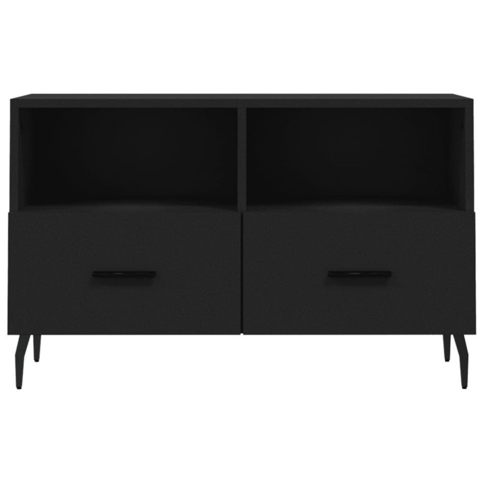 Mueble para TV madera contrachapada negro 80x36x50